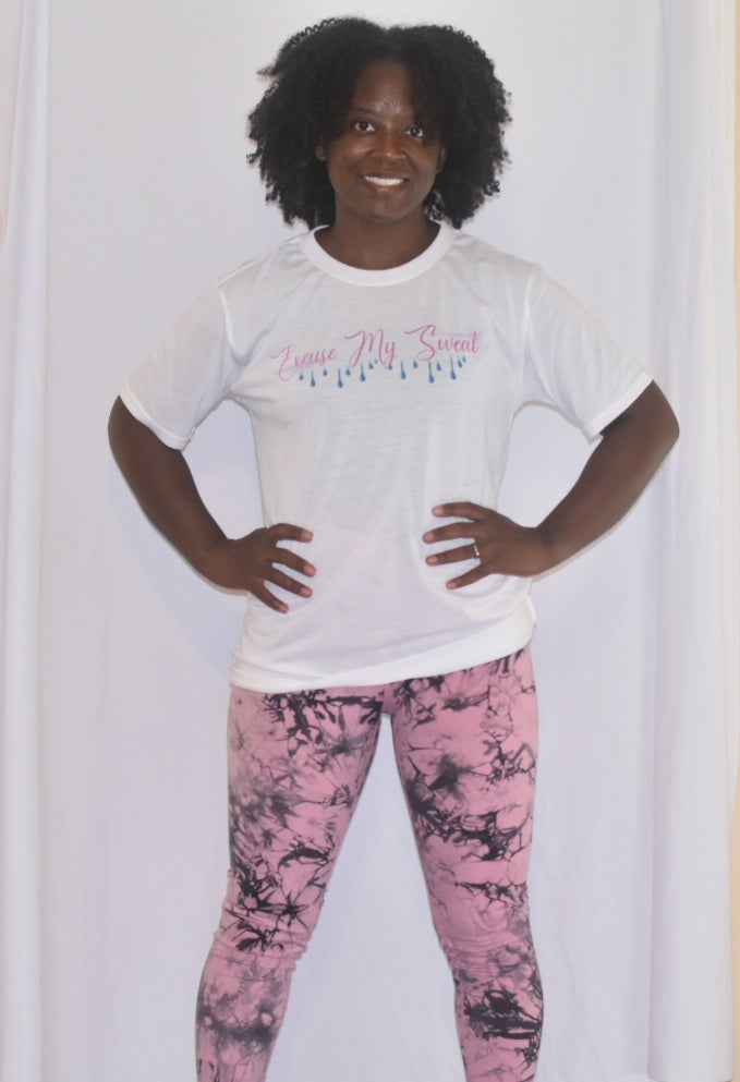 Pink Tie Dye Distressed Leggings